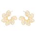11337 Spring/Summer Unique Design Sense Geometric with Hollow Texture Flower and Metal Earrings_ipsvogv.com