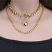 Personalized Punk Long Neck Accessory For Women, Simple Multi-layer Geometric Double-layer Peach Heart Necklace_ipsvogv.com