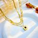 European and American fashion multi-layered mix and match stacked love snake bone chain emerald diamond cube pendant advanced versatile necklace_ipsvogv.com