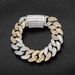Unisex Hip Hop Bracelet 20mmT Square Diamond Mixed Inlaid Cuban Chain Two Color Rose Gold Men's Personality Trend Hip Hop_ipsvogv.com