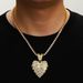 EMU Hot Selling Full Diamond Flower Love Alloy Pendant Hip Hop Design Personalized Men's And Women's Necklace_ipsvogv.com