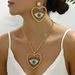 American hip-hop style earring necklace set, personalized devil's eye, niche long collarbone chain set_ipsvogv.com