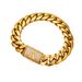 26 Letter Flip Button Necklace For Men's Jewelry, Gold Stainless Steel Thin Design, Encrypted Chain, Cuban Chain_ipsvogv.com