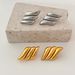 Real Gold Electroplated Titanium Steel VINTAGE Pointed Flamingo Wing Earrings_ipsvogv.com