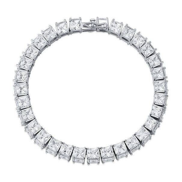 Three Sided Square Zircon Men And Women Bracelet Full Of Zircon Hip Hop Tennis Chain Tennis Bracelet_ipsvogv.com