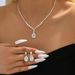 Women’s Jewelry Set Fashion Wedding Jewelry Necklace Earrings Set Rhinestone Zircon Wedding Dress Ladies Wedding Accessories High End Two Piece Set_ipsvogv.com
