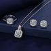 Simulated Sparkling Moissanite Diamond Live Three-Piece Set Necklace Earrings Ring Women Pendant Jewelry_ipsvogv.com