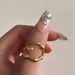 Unisex Real Gold Electroplated Titanium Steel Irregular Polished Open Branch Ring_ipsvogv.com