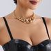 Punk Trendy Cool Personality Thick Chain Neck Chain Necklace Necklace Jewelry, Hip Hop Exaggerated Geometric Buckle Simple Necklace Jewelry_ipsvogv.com