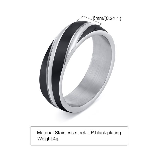 Men's Jewelry Rings Titanium Steel Ring Stainless Steel Simple Style Twill Men's Ring Spring Water Jewelry_ipsvogv.com