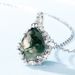 S925 silver green moss pendant female clavicle necklace water grass agate pendant fashionable and noble_ipsvogv.com