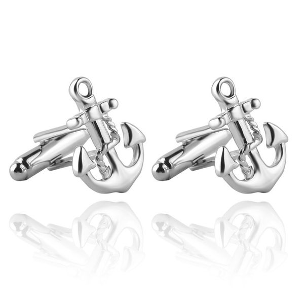 Jewelry men's business French shirt cufflinks fashionable and versatile ship anchor rudder suit alloy buttons_ipsvogv.com