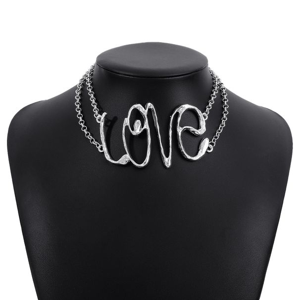 N10811 Jewelry ZA Exaggerated Letter Cool Sasa Neckchain Fashionable and Elegant Hip Hop Style Necklace_ipsvogv.com