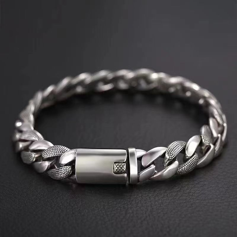Papas Cuban Bracelet Coarse Men's Trendy And Domineering Niche Design Punk Fashion Hip-hop Accessories_ipsvogv.com
