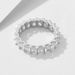 Women's Jewelry S925 Sterling Silver Full Diamond Ring Set Geometric Square Zircon Combination Set Ring Jewelry_ipsvogv.com