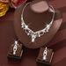 Women’s Jewelry Set Fashion Rhinestone Clavicle Necklace Evening Dress Accessories Exquisite Claw Chain Necklace Earrings Set Two Piece Set For Women_ipsvogv.com