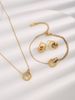 Stainless Steel Gold Plated Interlocking Circles Infinity Style Roman Numbers Collar Necklace Bracel Earring Jewelry_ipsvogv.com