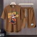 Men's Clothing 2024 Waffle Casual Summer Suit Men's Loose Teen Short sleeved T shirt Shorts Handsome Two piece Suit_ipsvogv.com