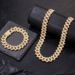 Hip Hop 15mm Bar Chain Personality Spring Clasp Alloy Double Row Diamond Cuban Necklace_ipsvogv.com