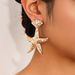 Jewelry Beach Ocean Inlaid Diamond Starfish Fashion Personality Temperament Vacation Style Earrings For Women_ipsvogv.com