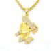 New Hip Hop Men's Prayer Hand Pistol Pendant Trendy Fashion Diamond Set Necklace K1170_ipsvogv.com