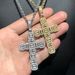New Zircon Cross Pendant Hip Hop Fashion Trend Men's Necklace_ipsvogv.com
