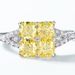 High End S925 Silver Goose Yellow High Carbon Diamond Ring Female Ice Flower Cut Flashing Yellow Diamond Finger Ring Luxurious Atmosphere_ipsvogv.com