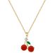 【 Titanium Steel 】 Fruit Red Cherry Light Luxury Temperament Gorgeous Full Diamond Necklace Women's Versatile Collarbone_ipsvogv.com