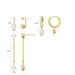 Unisex Hot Selling Real Gold Brass Electroplating Inlaid Zirconium Chain Tassel Earrings Flower Earrings Earrings Three Piece Set_ipsvogv.com
