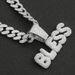 Cool diamond inlaid letter personalized splicing gold pendant necklace, popular new Cuban chain for men_ipsvogv.com