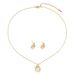 New ocean style women's necklace jewelry set with personalized conch inlaid pearl design earrings and collarbone chain_ipsvogv.com