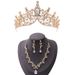 Baroque crown headdress atmosphere necklace earrings three piece set birthday crown bride wedding dress jewelry_ipsvogv.com