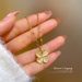 Titanium Steel 【 】 New Cat Eye Stone Happy Clover Necklace Pendant Charm Internet Red Women's Clavicle Chain Jewelry 【 】_ipsvogv.com