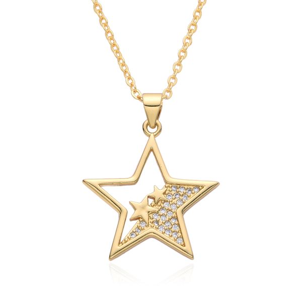 Unisex Star Necklace For Women New Style Oil Drop Diamond Five Pointed Star Clavicle Chain Simple Fashion Jewelry_ipsvogv.com