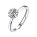 Ladies Fashion Classic Six Claw Opening Adjustable One Carat Moissanite Engagement Wedding Ring Ring_ipsvogv.com