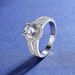 Two Carat Moissanite Ring Moissanite Double Row Diamond Nail Pattern All Match Temperament Closed White Copper Ring_ipsvogv.com