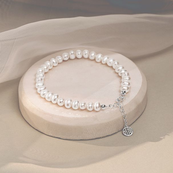 Pure Silver Fu Brand Pearl Bracelet, Xia Ins Niche Design, Best Friend Jewelry, Women's Light Luxury Jewelry_ipsvogv.com