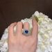 sensitive Advanced Gemstone Blue Zircon Color Niche Design Full Of Zirconium Heart Fashion Open Temperament Index Finger_ipsvogv.com