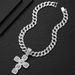 2023 Hot Selling Niche Hip-hop Street Rock Sugar Cross Lion American Diamond Inlaid Cuban Necklace_ipsvogv.com
