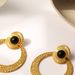 Ins Internet Celebrity Exaggerates Titanium Steel Earrings, Natural Stone Large Circle Moon Wheel Earrings And Earrings_ipsvogv.com