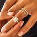Sanjie's New Three Piece Women's Set, Engagement Proposal, Classic Square Diamond Bracelet Ring_ipsvogv.com