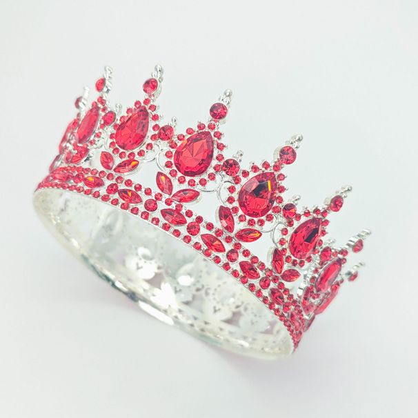 Baroque Bridal Round Crown Headdress Water Drop Diamond Beauty Pageant Crown Retro Queen Performance Crown_ipsvogv.com