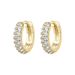 Earrings Double Row Diamond Round Ring 14K Gold Earrings Female Fashion Jewelry_ipsvogv.com