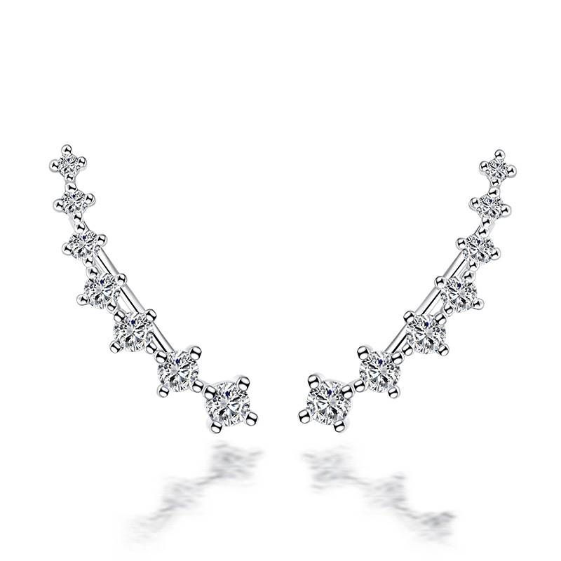 Personality fashion silver ear accessories four claws seven star zircon accessories French ear clip earrings_ipsvogv.com