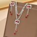Women’s Jewelry Set Fashion Bridal Banquet Casual Zircon Necklace Niche Flower Tassel Pendant Zircon Earring Set_ipsvogv.com