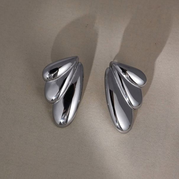 INS Retro Plated Titanium Steel Polished Bright Wing Earrings_ipsvogv.com