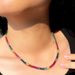 Hip Hop Single Row Diamond Rainbow Necklace 4mm Colorful T Square Zircon Tennis Chain Trendy Jewelry_ipsvogv.com