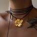 Unisex Gold Plated Titanium Steel 200CM Flower Stacking Retro Flower Leather Rope Necklace_ipsvogv.com