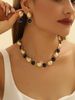 New Arrivals Gold Color Jewelry Sets For Women Wedding Green Crystal Ear Clip Earrings Necklace Pendant Gift 3PCS_ipsvogv.com