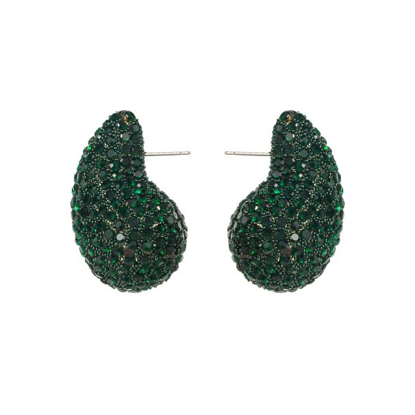 E12447 chubby full diamond earrings, droplet shaped comma, personalized light luxury fashion earrings_ipsvogv.com